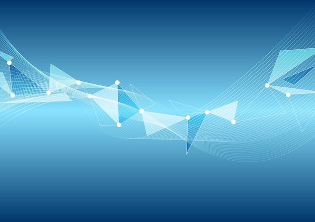 Abstract blue wavy low poly vector design