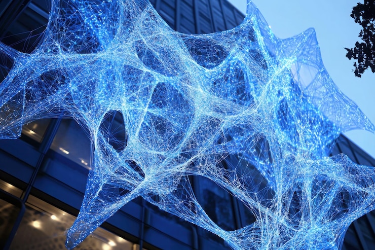Vector abstract blue web structure