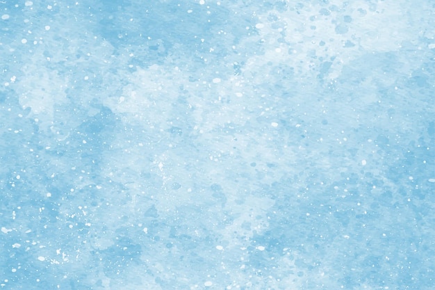 Abstract blue winter watercolor background Sky pattern with snow