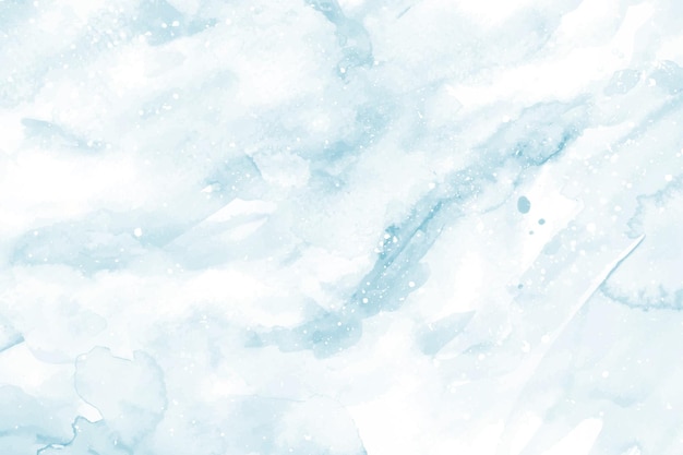 Abstract blue winter watercolor background Sky pattern with snow