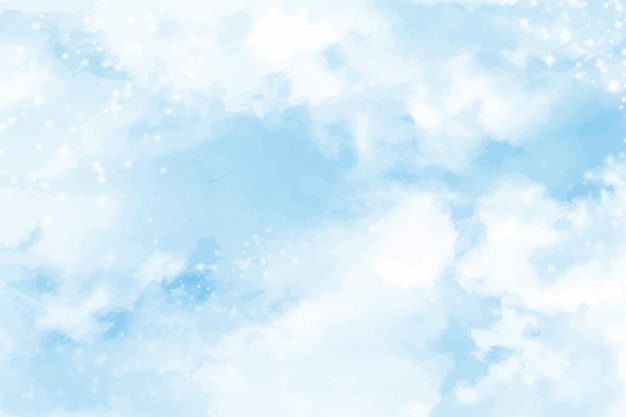 Vector abstract blue winter watercolor background