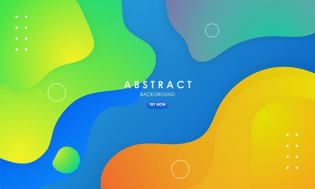 Abstract blue with yellow and green color shapes background design