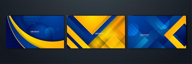 Abstract blue and yellow background design for poster template on web backdrop banner brochure website flyer landing page presentation certificate and webinar