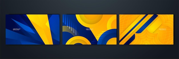 抽象的な青と黄色の背景 web 背景バナー パンフレット web サイト チラシ ランディング ページ プレゼンテーション証明書とウェビナーのポスター テンプレートのデザイン