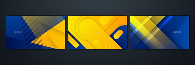 Abstract blue and yellow background Design for poster template on web backdrop banner brochure website flyer landing page presentation certificate and webinar