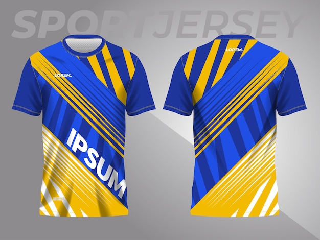 Vector abstract blue and yellow background and pattern for sport jersey design