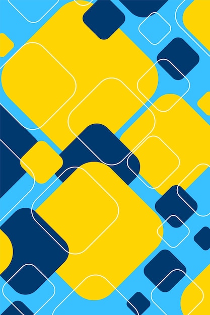 抽象的な青と黄色の正方形の形状の背景