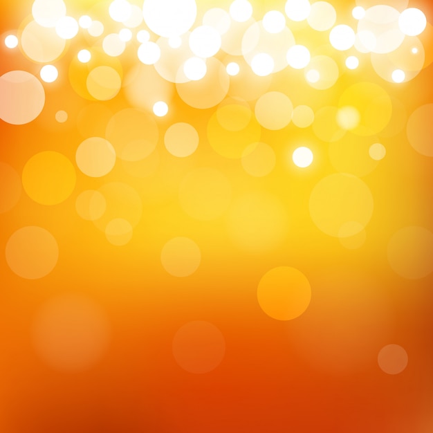 Vector abstract blur bokeh and lens flare on summer orange