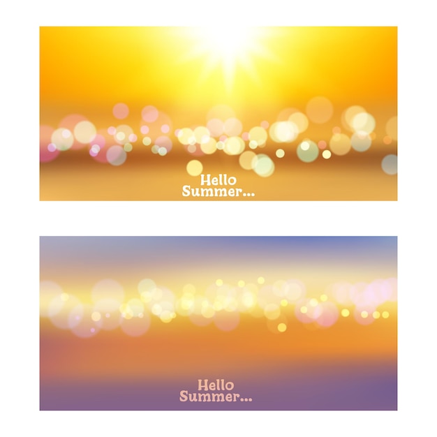 Vector abstract blur or bokeh light on sea background in summer