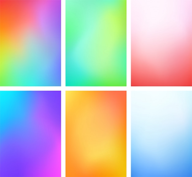 Abstract blur color gradient background set a4 portrait