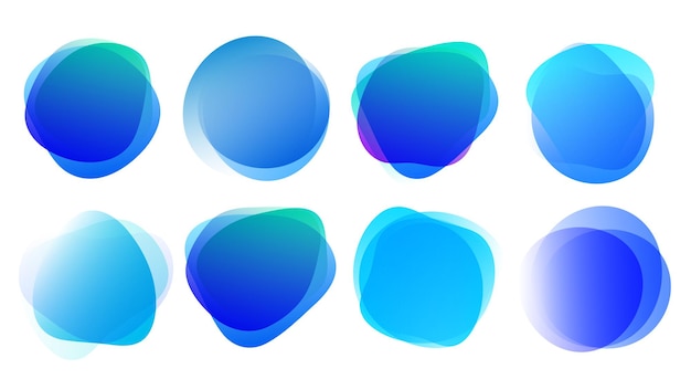 Abstract blur shapes blue color gradient iridescent colors effect soft transition watercolor white background