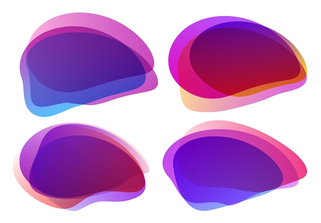 Sfocatura astratta forme colore viola gradiente colori iridescenti effetto transizione morbida acquerello sfondo bianco