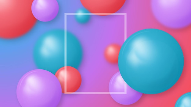 Abstract blurred gradient 3d spheres background Vector