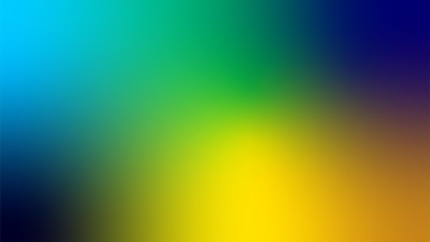 Abstract blurred gradient color of yellow green and blue on a dark background