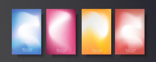 Vector abstract blurred gradient set