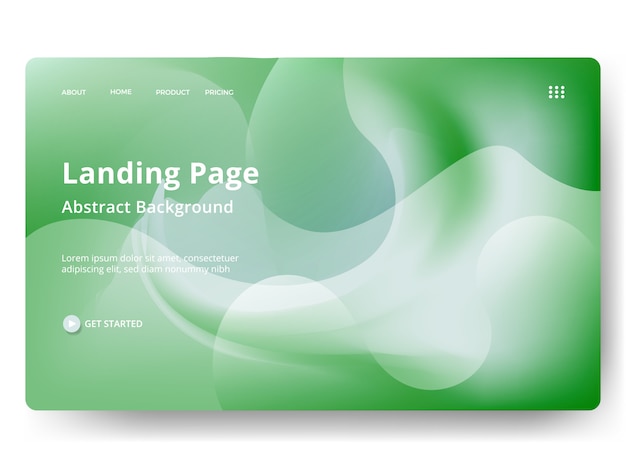 Abstract blurred holographic gradient landing page template