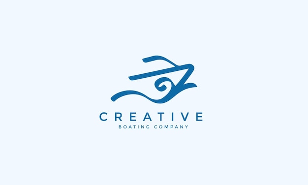 Абстрактный дизайн логотипа лодки и волны