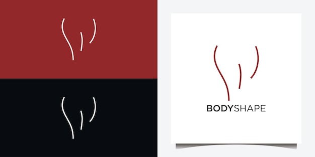 abstract body logo design with line vector graphic