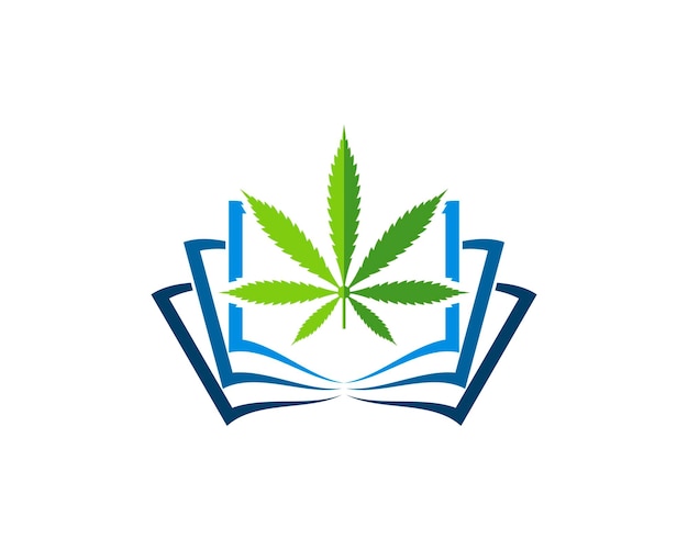 Abstract boek met cannabisblad erin
