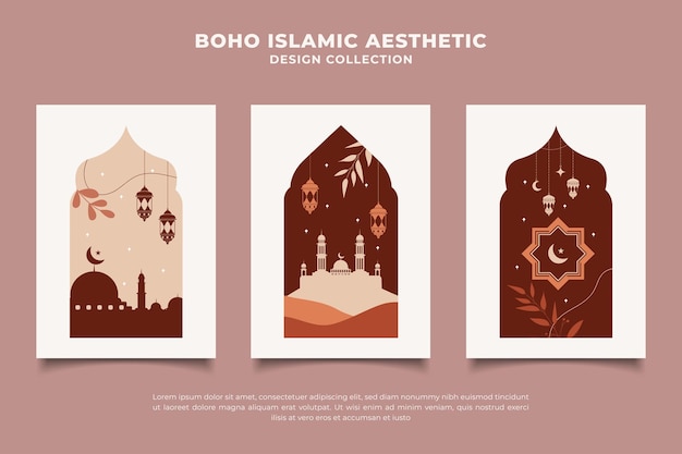 Abstract boho islamic aesthetic minimal design collection