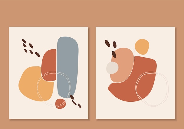 Abstract boho shape illustration set