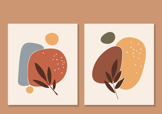 Abstract boho shape illustration set