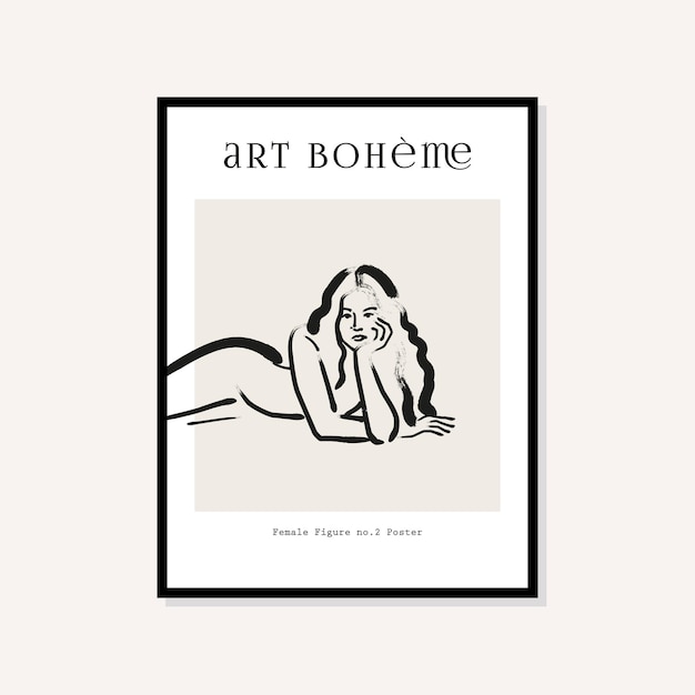 Abstract boho style art prints poster design