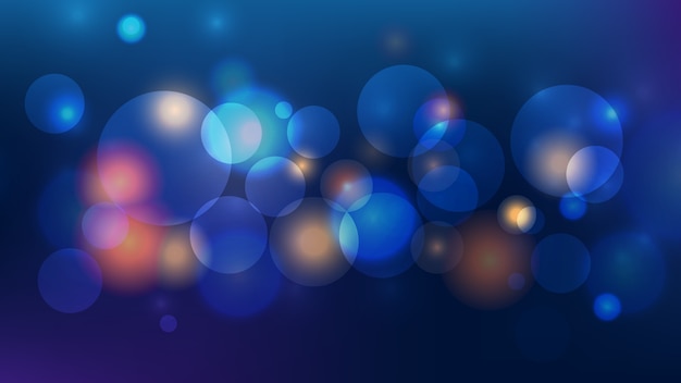 Abstract bokeh light on dark blue background