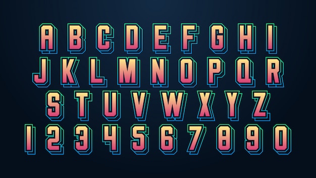 Vector abstract bold alphabet font