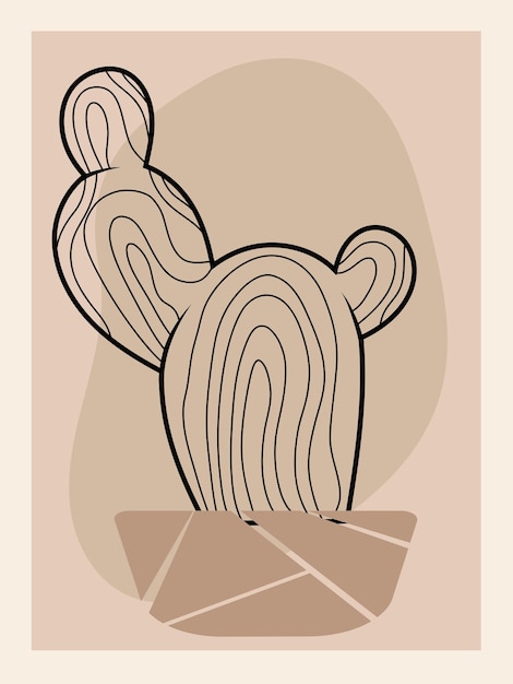 Абстрактный ботанический плакат Современный природный фон богемный эстетический бохо декор стен