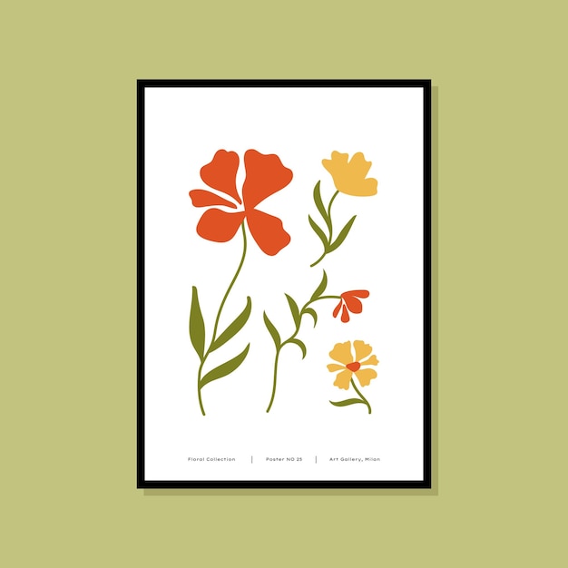 벽에 대한 추상 식물 인쇄 포스터는 컬렉션입니다.