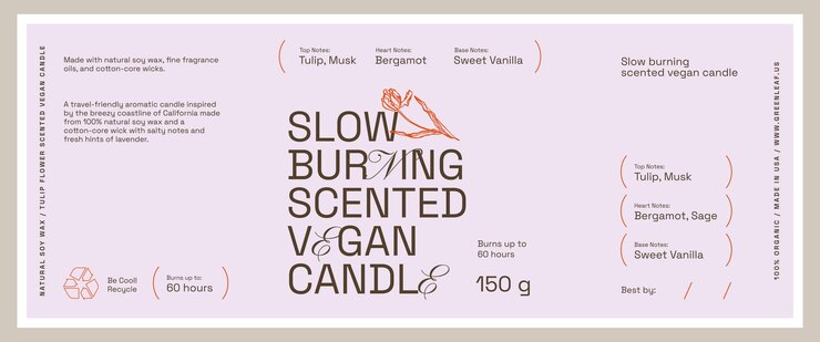 Vector abstract botanical vector cosmetics printable label design template for branding packaging design