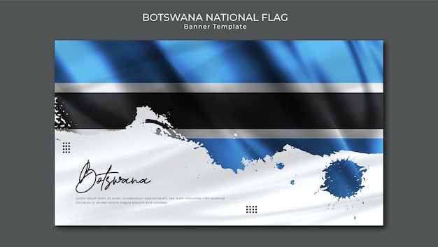 Vettore bandiera astratta del botswana su sfondo grunge tessuto realistico texture bandiera del botswana