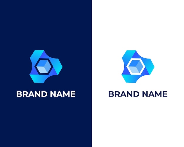 Abstract box logo Abstract play symbol icon logo design template