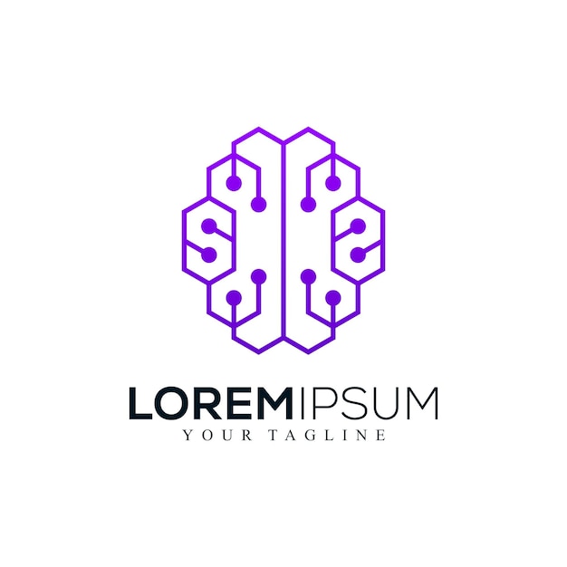 Abstract brain logo design