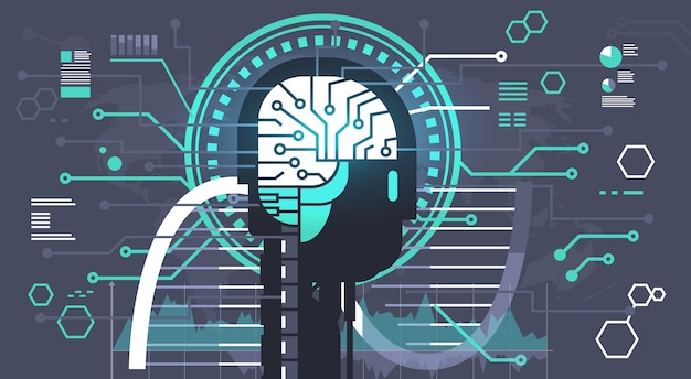 Vector abstract brain neurons activity