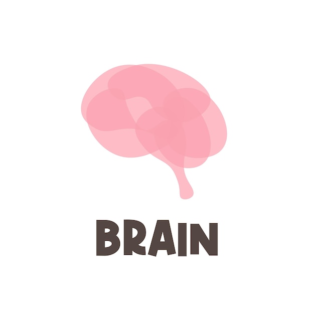 Abstract Brain Vector Illustration Logo with Overlapping Color