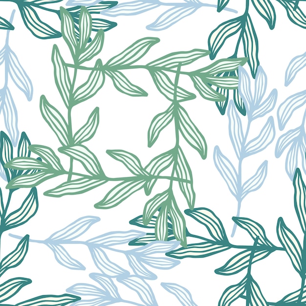 Abstract branch seamless pattern. art leaf background. nature wallpaper.