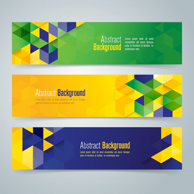 Vector abstract brazil flag banners