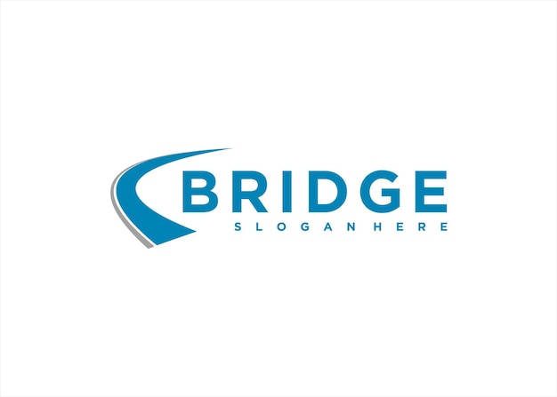 Vettore di progettazione logo ponte astratto sorvolare