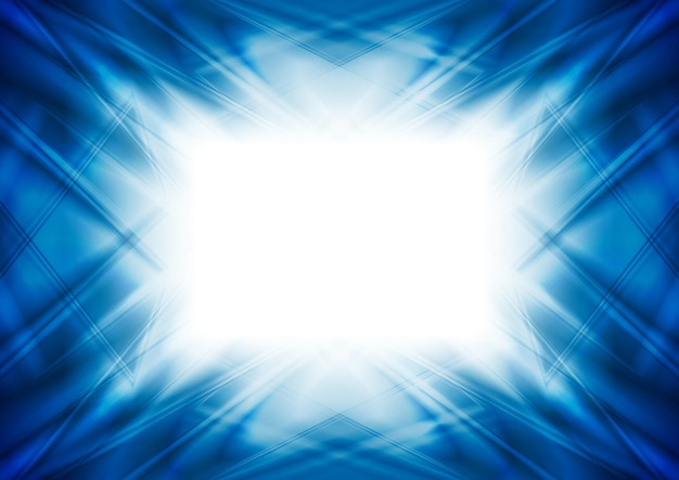 Abstract bright blue glowing glossy background