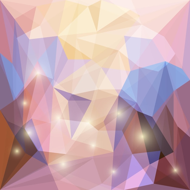 Vector abstract bright colored polygonal triangular background with glaring lights  for use in design for use in design for card, invitation, poster, banner, placard or billboard cover