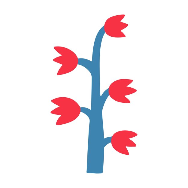 Вектор Абстрактный яркий цветок в скандинавском стиле плоская иллюстрация