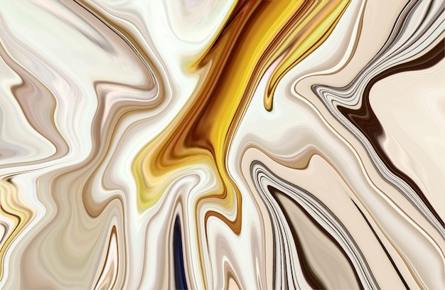 Abstract bright liquid pattern background design with golden and silver colors