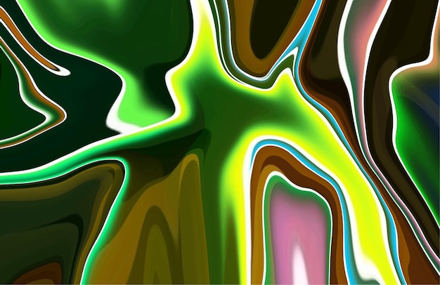 Abstract bright liquid pattern background design with green color