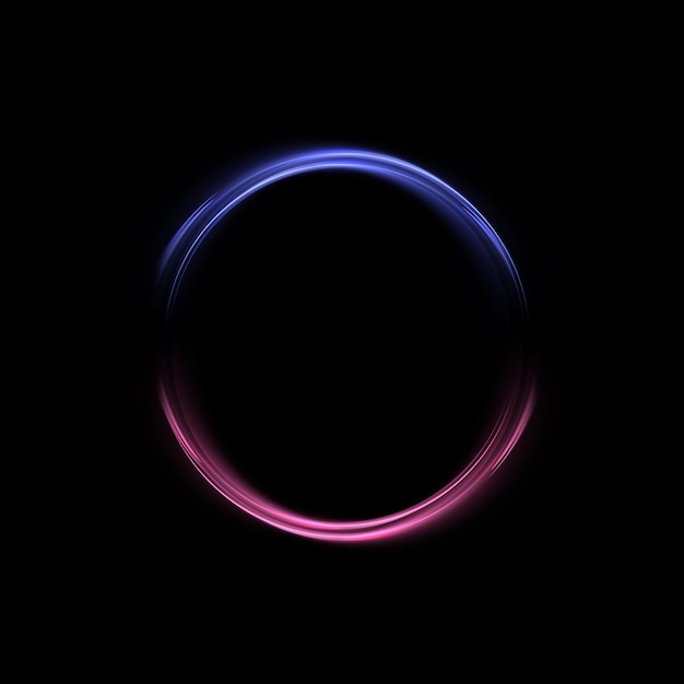 Abstract bright multicolor circular light line isolated and easy editable for web design and vector