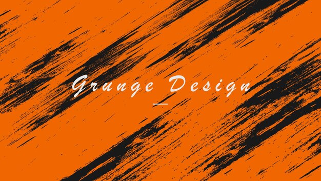 Abstract Bright Orange In Black Grunge Texture Design Background