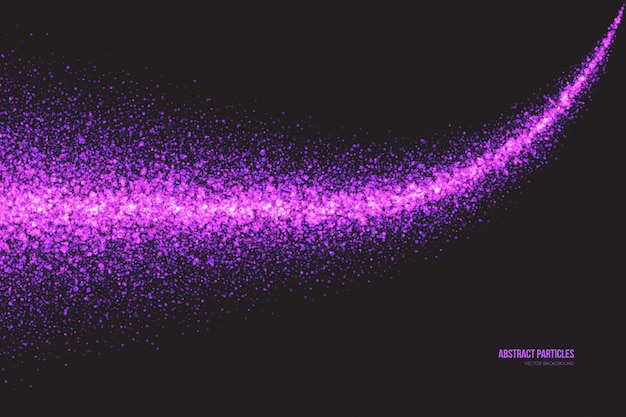 Sfondo di particelle incandescente viola brillante astratto