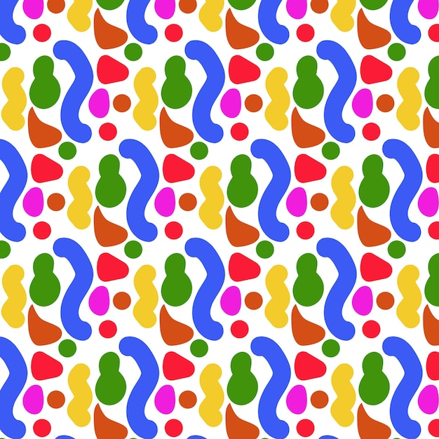 Abstract bright seamless pattern in doodle style Vector design for fabric packaging Abstract background