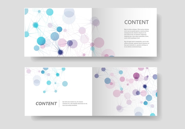 Abstract brochure  with molecular connection and technology network